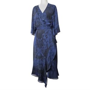 Iris Setlakwe  abstract print Wrap flowy Midi dress